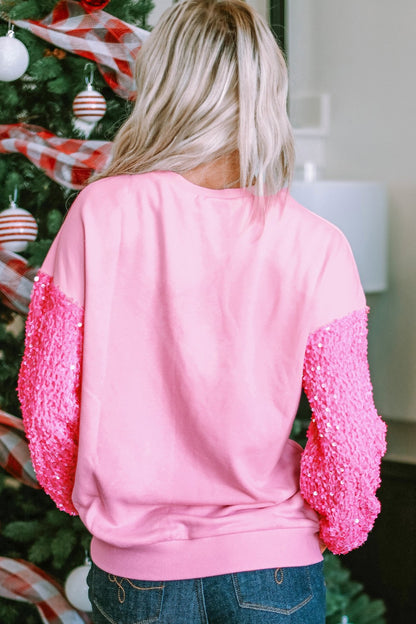 LOVE Sequin Dropped Shoulder Sweatshirt-Jewearrings