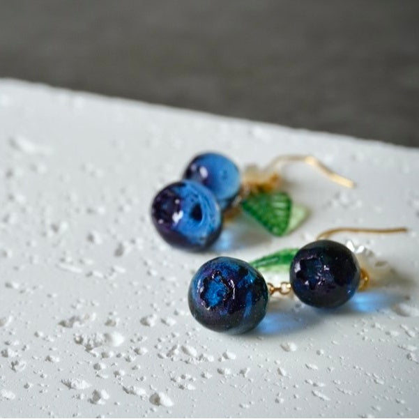 Summer Fruit Blueberry 925 Silver Earrings-Jewearrings