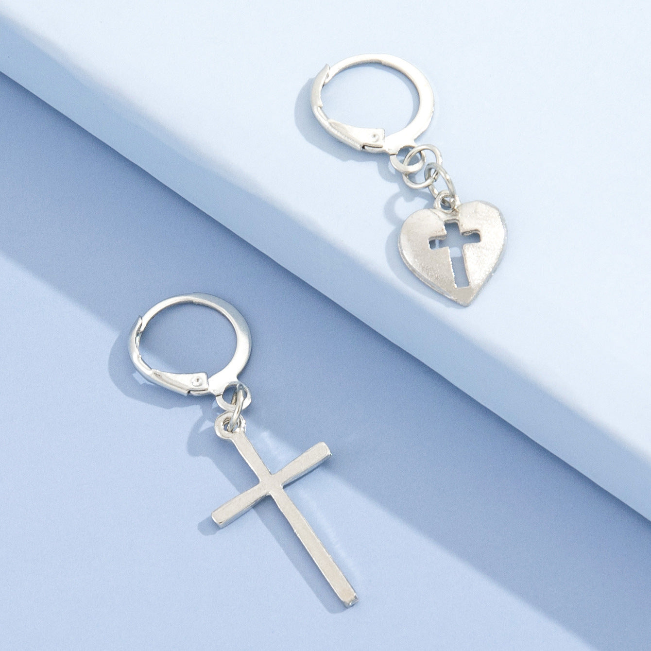 Love Cross Pendant Earrings-Jewearrings