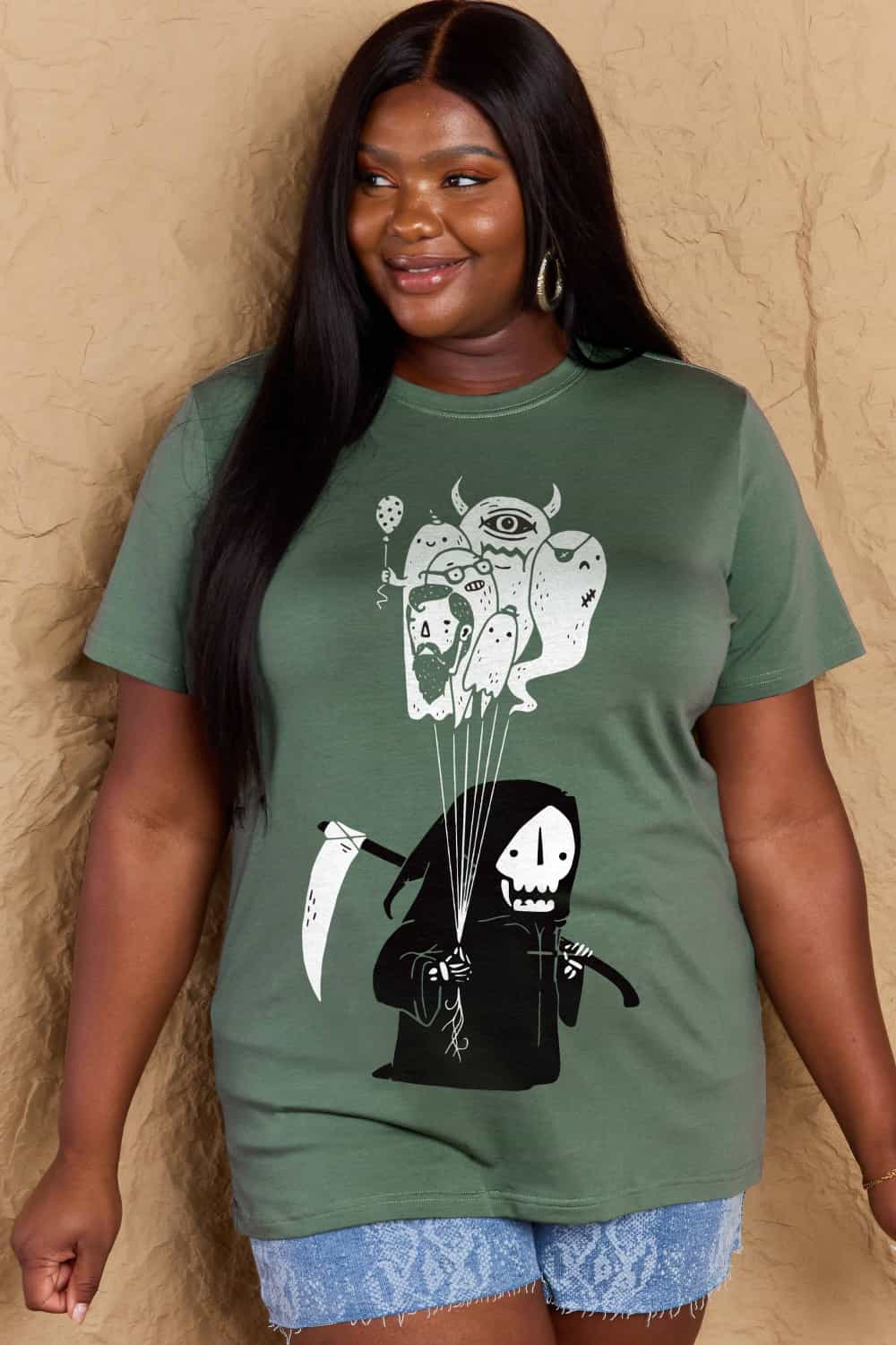 Simply Love Full Size Death Graphic T-Shirt-Jewearrings