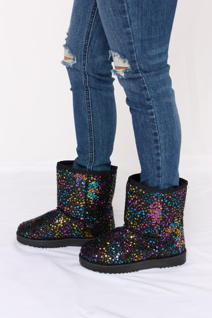 Forever Link Sequin Thermal Flat Boots-Jewearrings