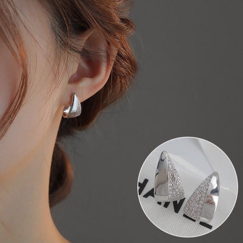 Korean Version Of 925 Silver Personality Lava Earrings Female-Jewearrings