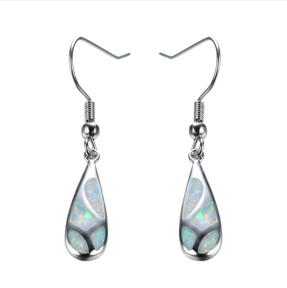 Opal Drop Earrings-Jewearrings