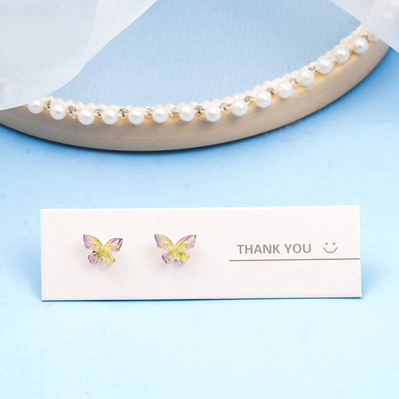 Super Fairy S925 Silver Needle Color Three-dimensional Butterfly Female Stud Earrings-Jewearrings