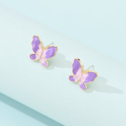 Super Fairy Purple Bow Stud Earrings Women-Jewearrings