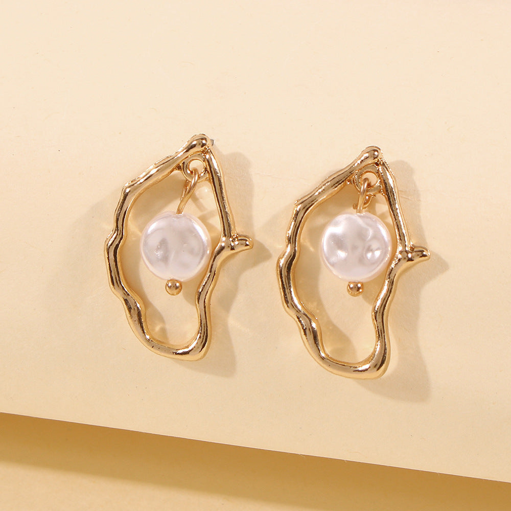 Irregular Pearl Earrings-Jewearrings