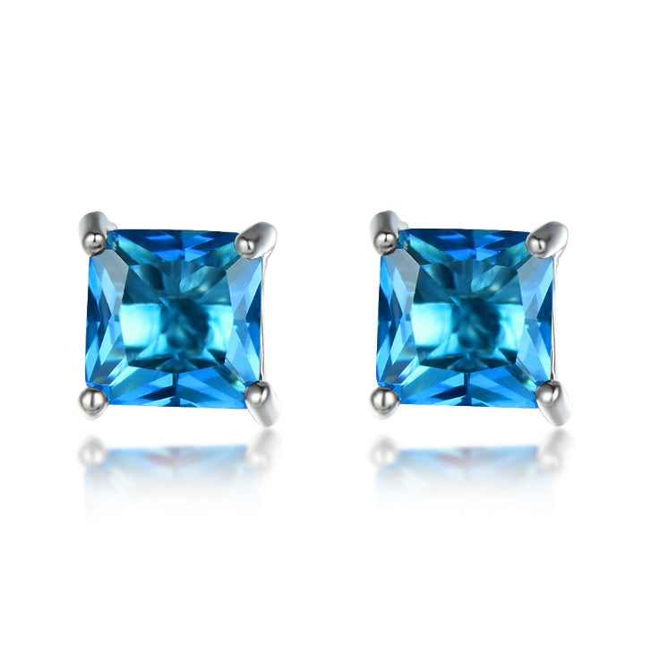 HYDE Attractive Charm 10 Colors Austrian Crystal Cube Stud Earrings For Women Girl Children Brincos pendientes-Jewearrings