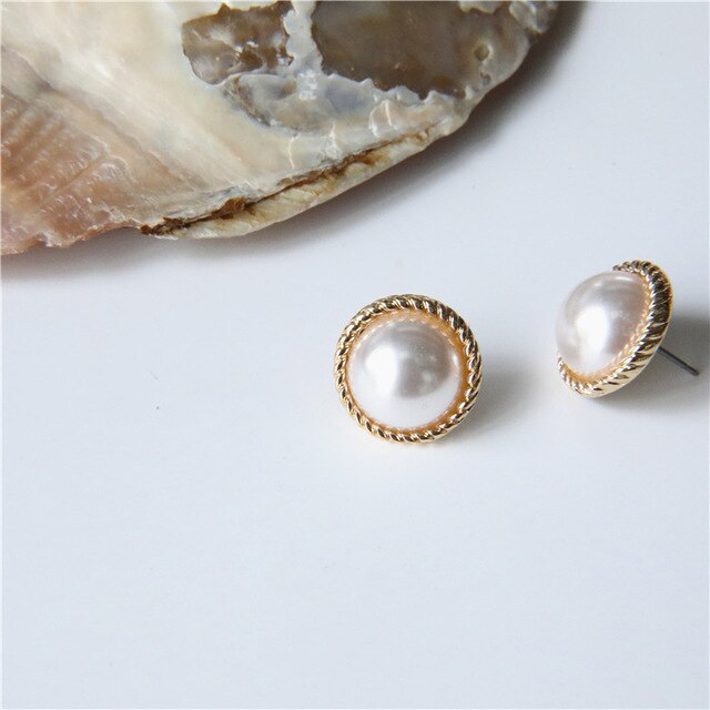 Pearl cat's eye stone earrings-Jewearrings