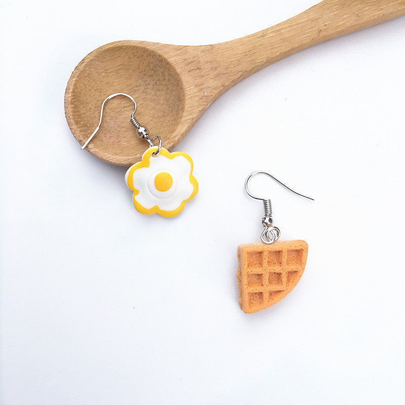 Asymmetrical earrings fun food ear clip-Jewearrings