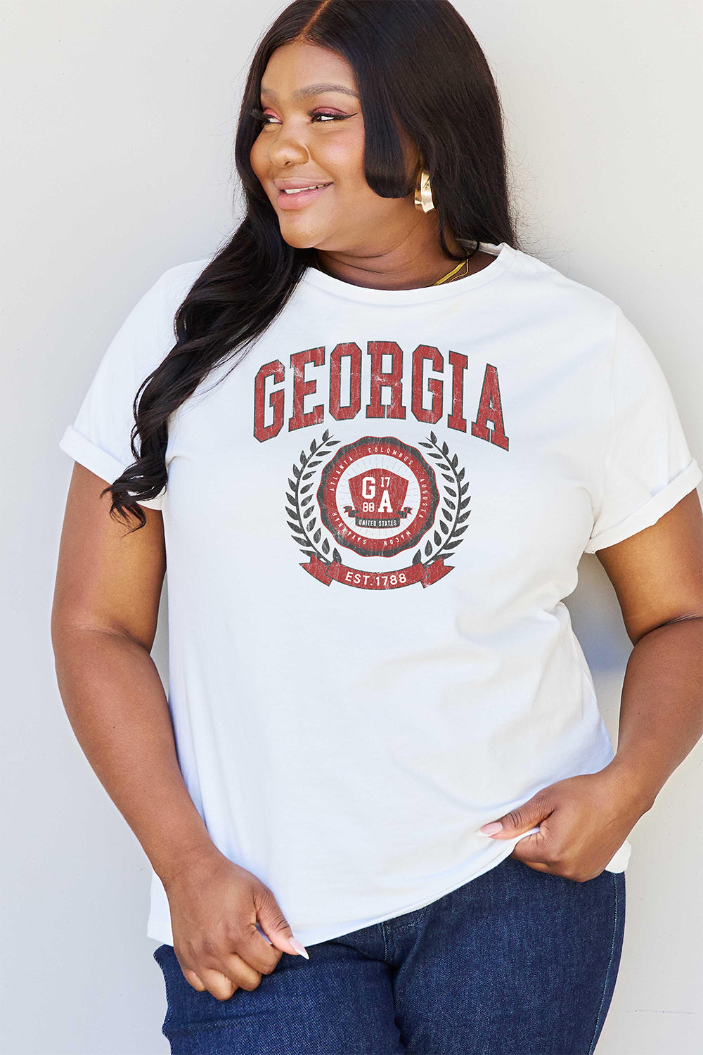 Simply Love Full Size GEORGIA Graphic T-Shirt-Jewearrings