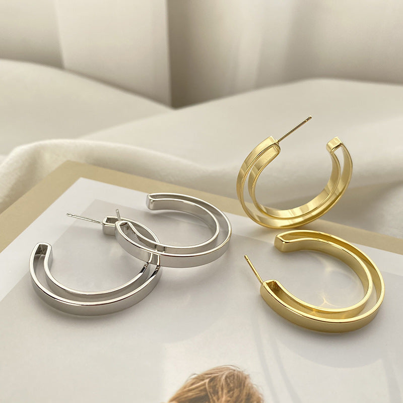 Women's Irregular European And American Hoop Earrings-Jewearrings