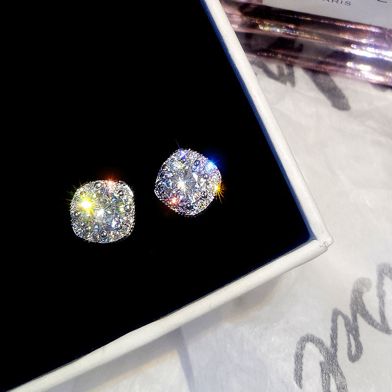 Female Micro-inlaid Crystal New Light Luxury Temperament Senior Niche Stud Earrings-Jewearrings