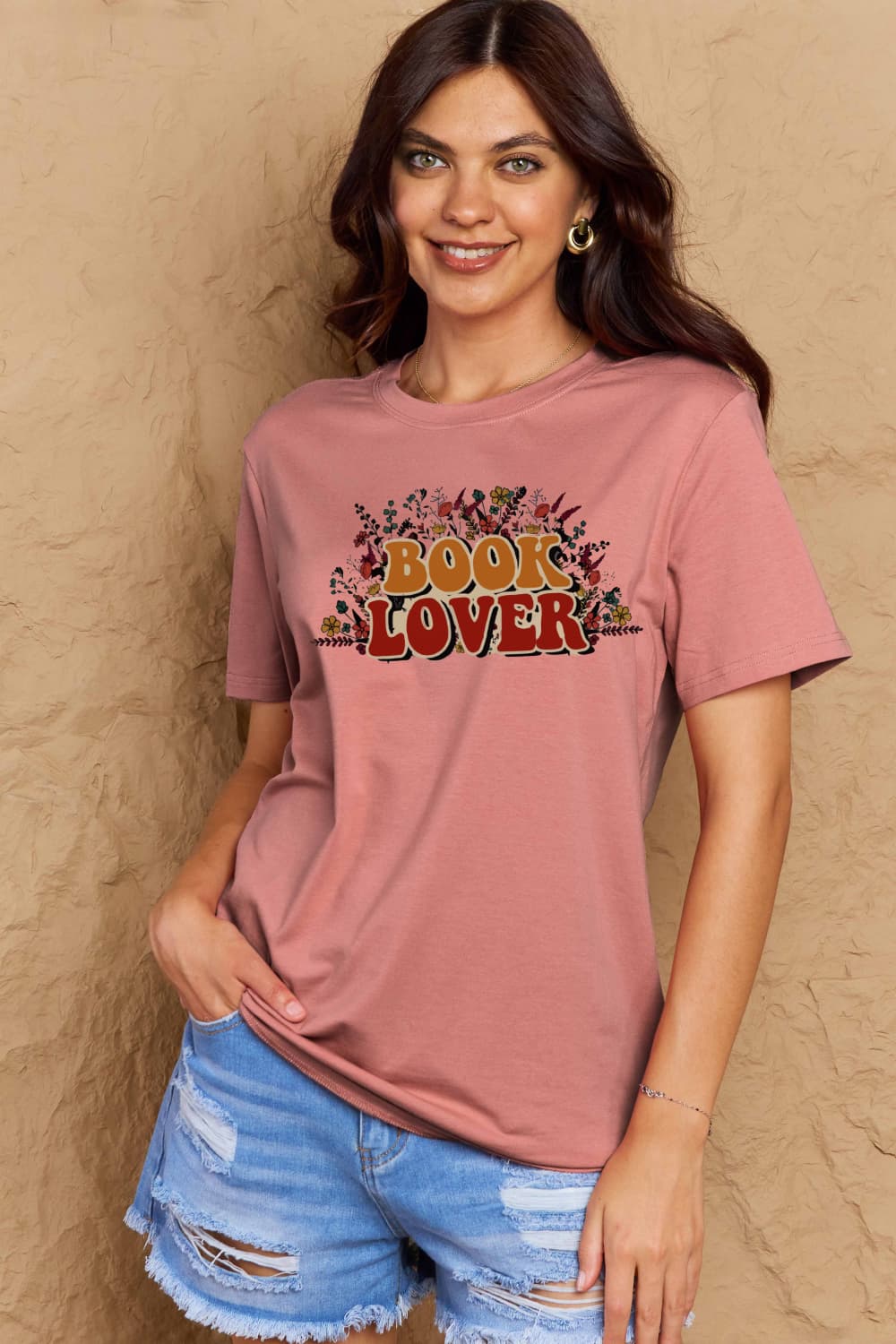 Simply Love Full Size BOOK LOVER Graphic Cotton Tee-Jewearrings