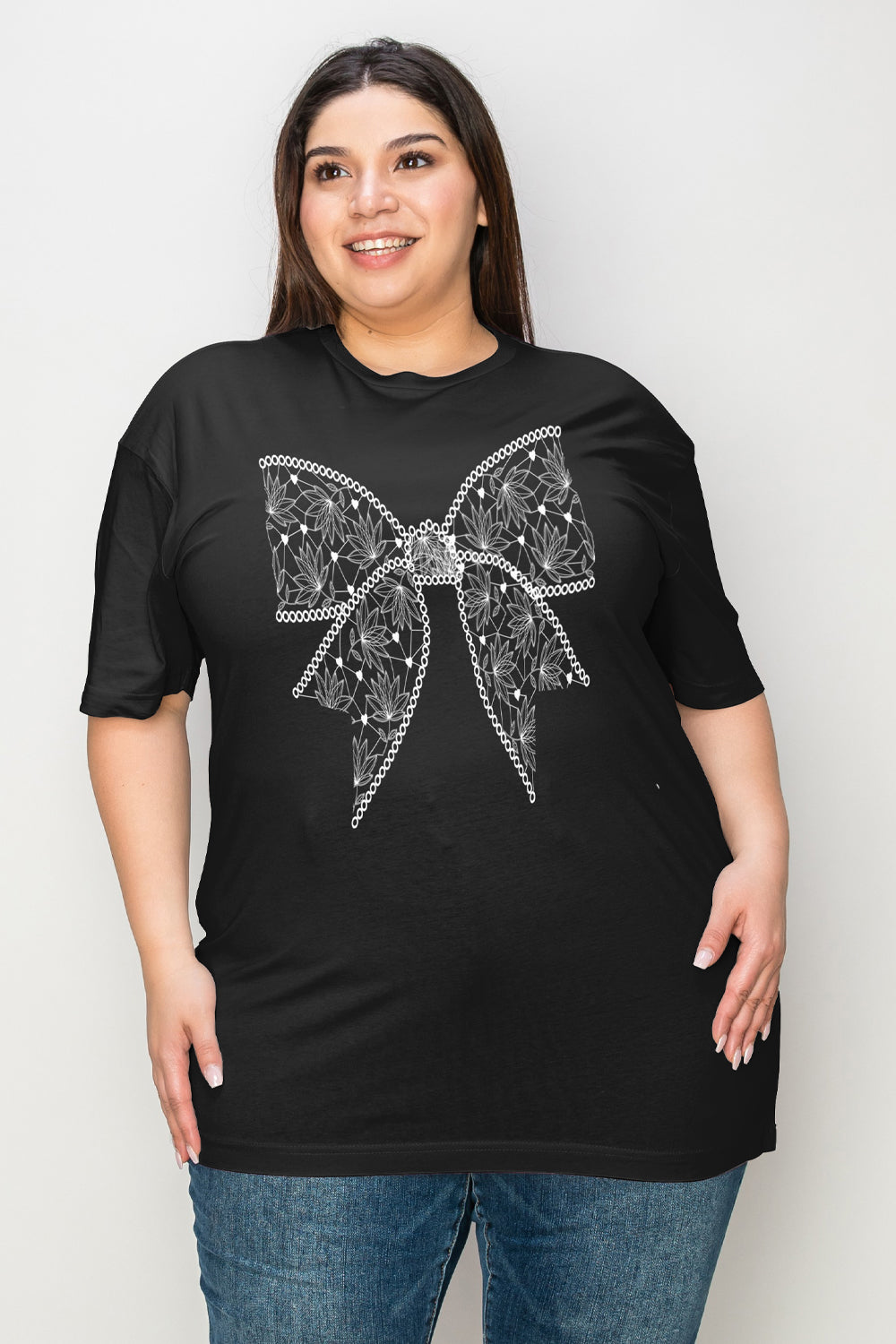 Simply Love Full Size Bow Tie Graphic T-Shirt-Jewearrings