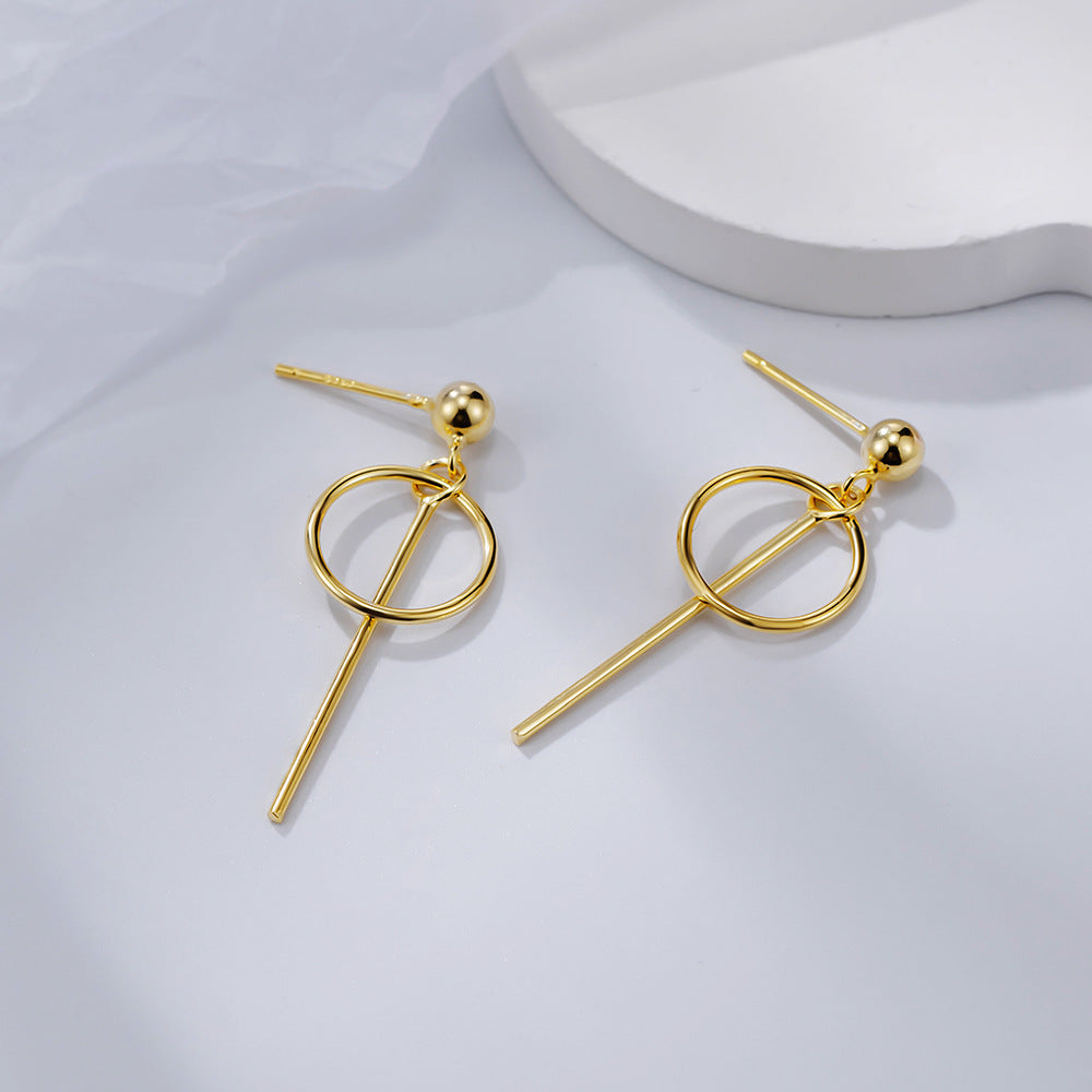 Ins Simple Style S925 Sterling Silver Geometric Circle Earrings-Jewearrings