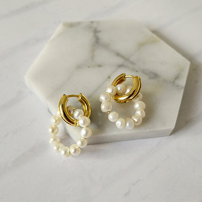 Vintage freshwater pearl earrings-Jewearrings