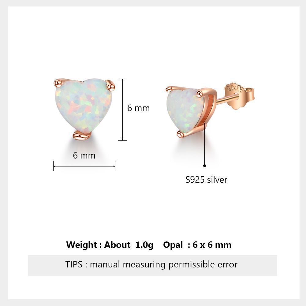 Fire Opal Small Heart Stud Earrings-Jewearrings