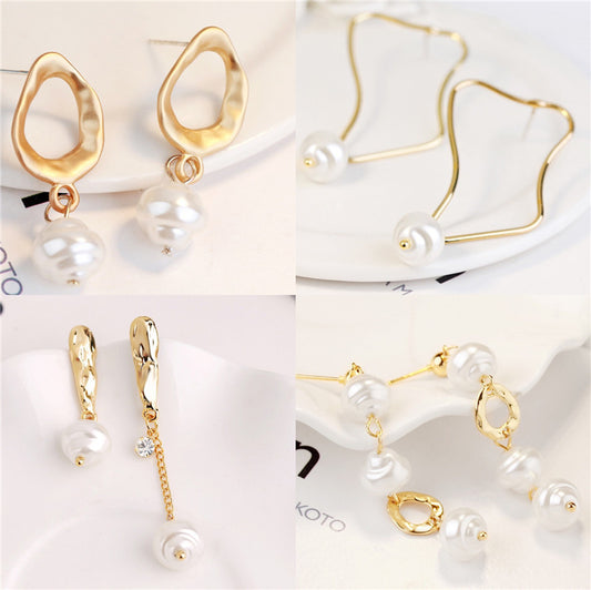 Ladies European And American Pearl Earrings Set Of 4-Jewearrings