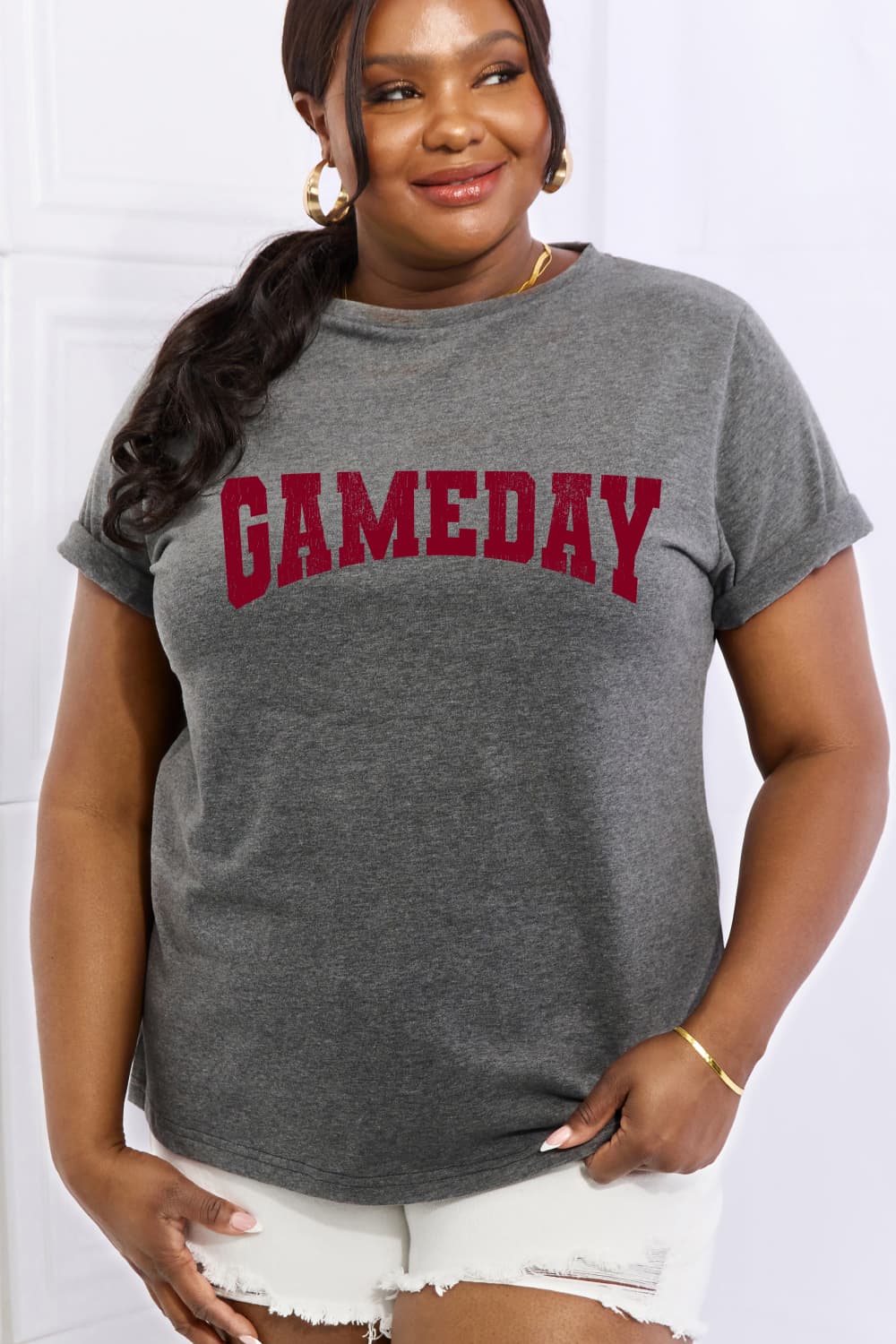 Simply Love Full Size GAMEDAY Graphic Cotton Tee-Jewearrings