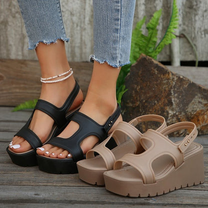 Open Toe Wedge Sandals-Jewearrings