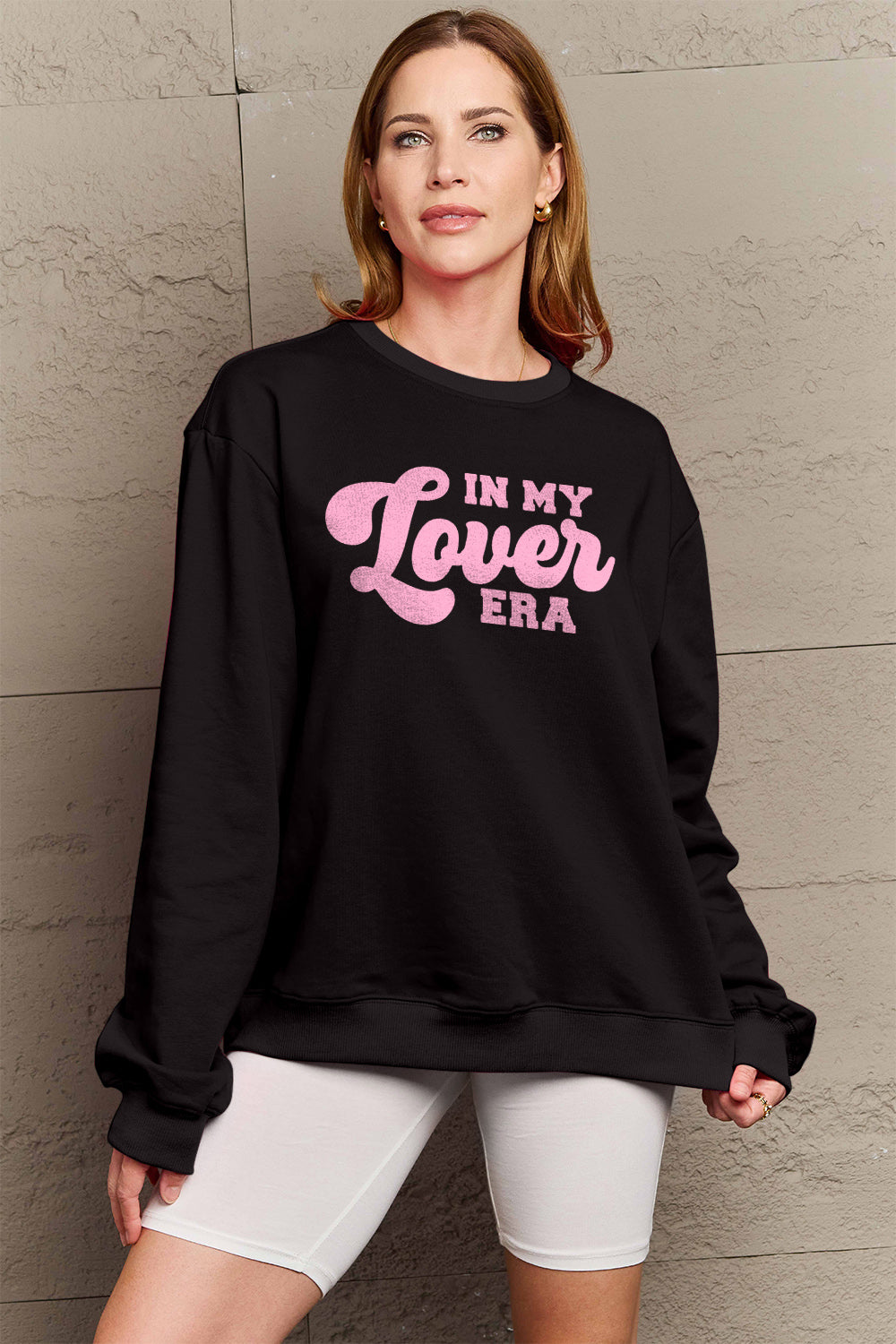 Simply Love Full Size IN MY LOVER ERA Round Neck Sweatshirt-Jewearrings