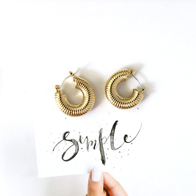 Temperament ear hoop earrings-Jewearrings