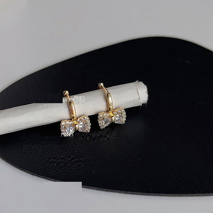 Bow Plated 14k Simple Elegant Sweet Earrings-Jewearrings