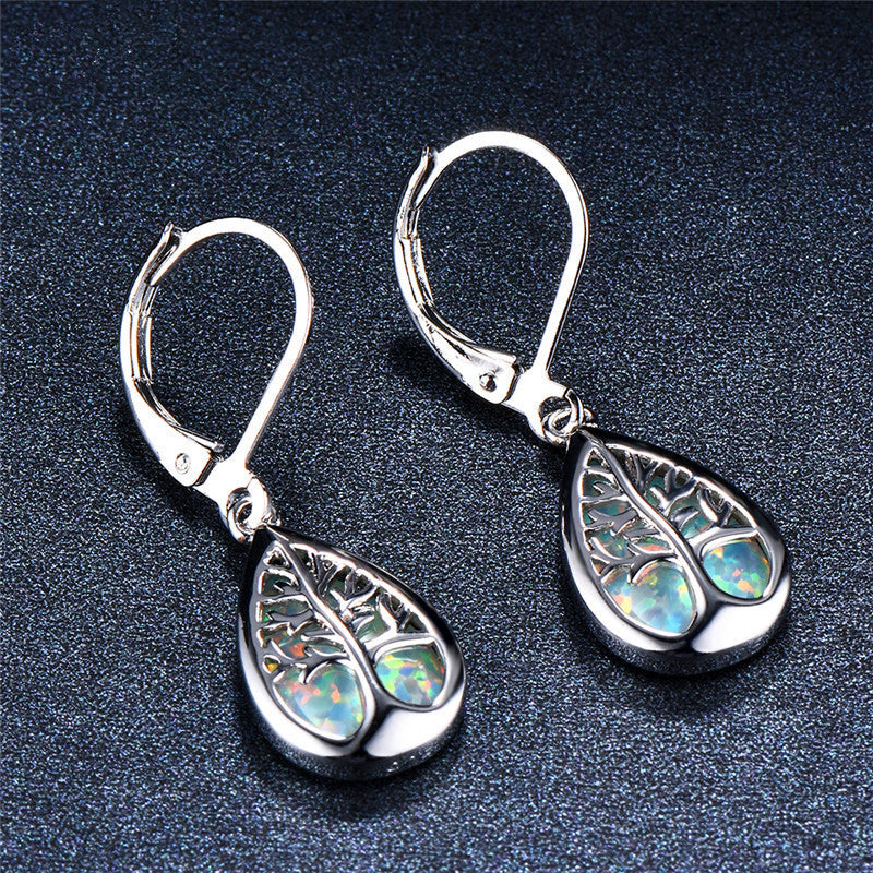 925 Sterling Silver Life Tree Dangle Earrings jewelry-Jewearrings