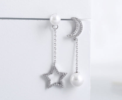 Xingyue Asymmetric Pearl Earrings-Jewearrings