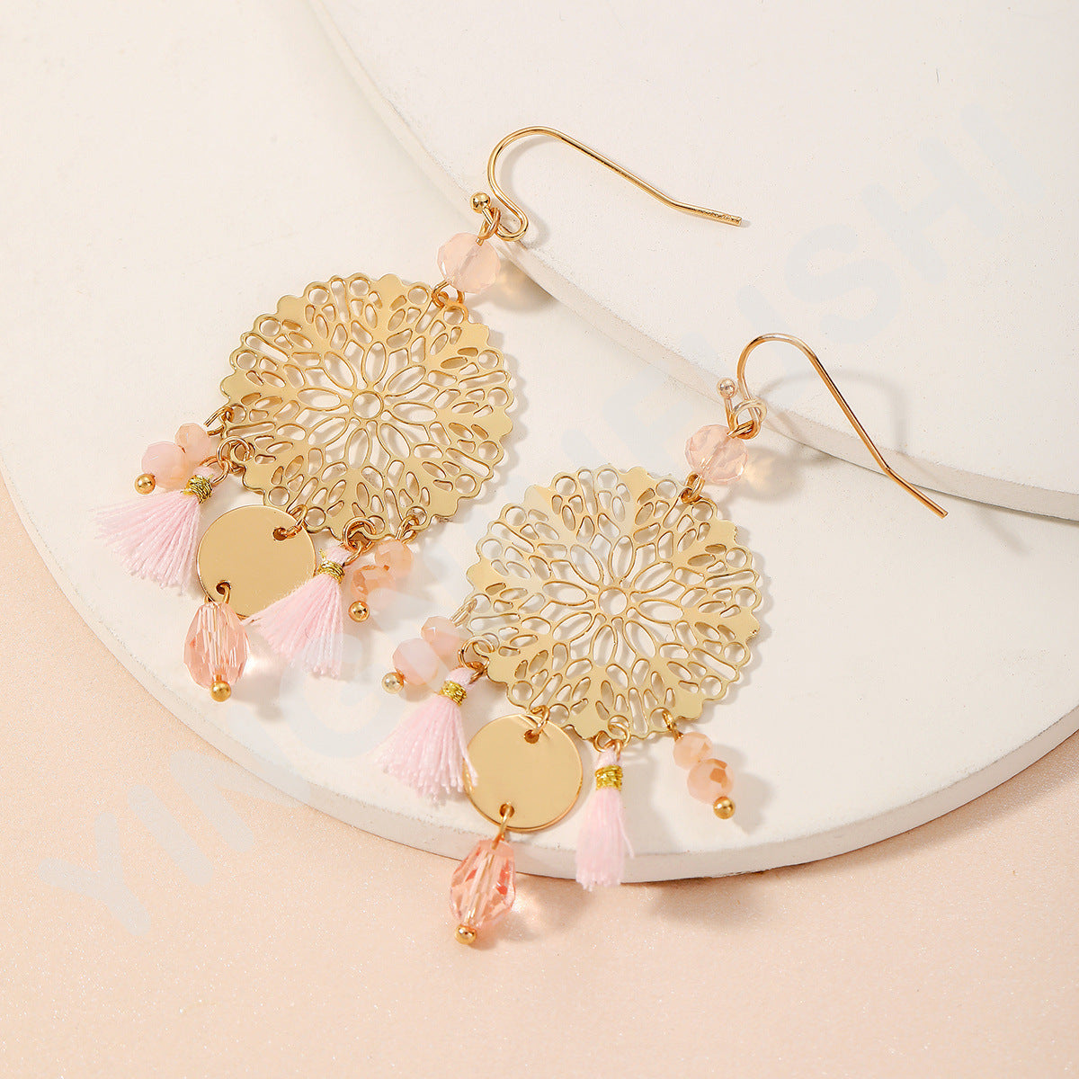 Women's Fashion Gold Crystal Earrings-Jewearrings