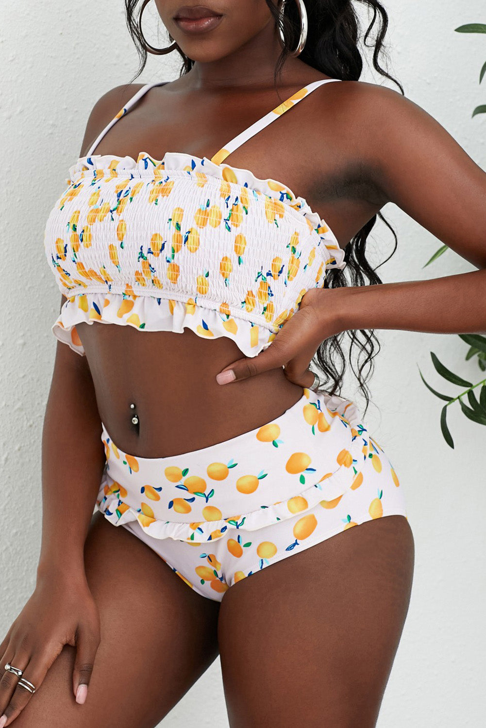 Fruit Print Frilled Bikini Set-Jewearrings