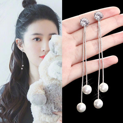 Simulated Pearl Drop Earrings-Jewearrings