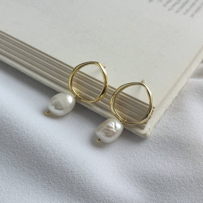 S925 sterling silver earrings pearl earrings-Jewearrings