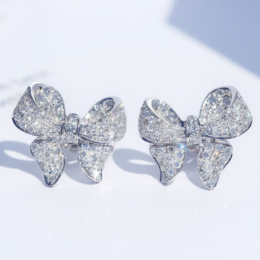 Zircon earrings bow-Jewearrings