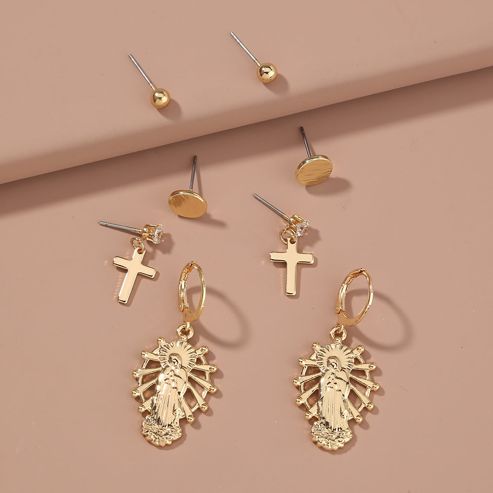 Religious Cross set earrings-Jewearrings