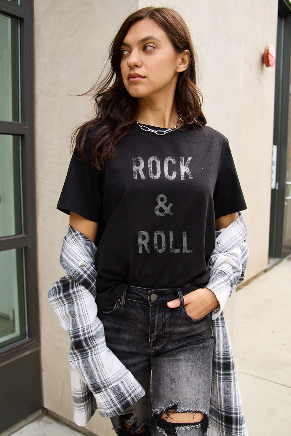 Simply Love Full Size ROCK & ROLL Short Sleeve T-Shirt-Jewearrings