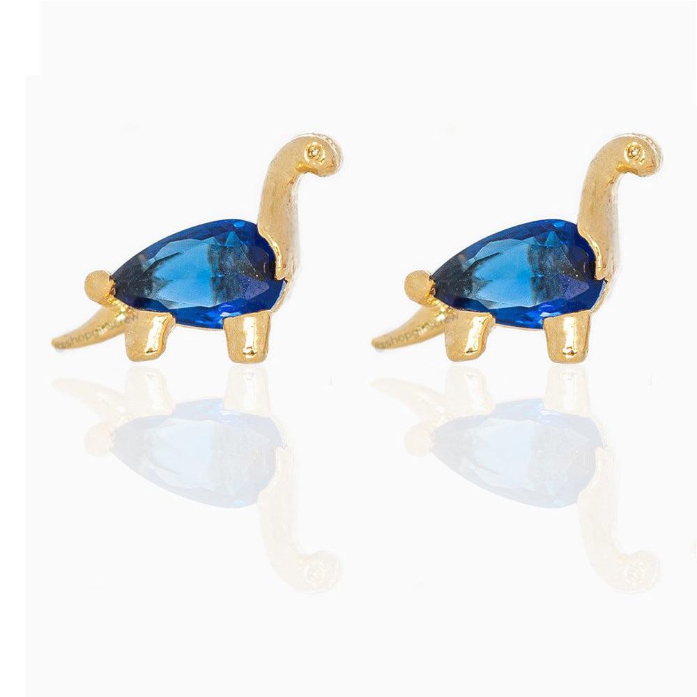 Jewelry Real Gold Plated Colorful Zircon Cute Stud Earrings-Jewearrings