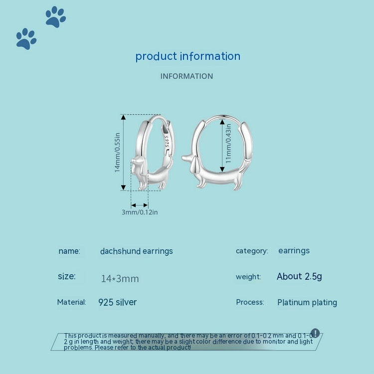 Cute Animal Simple Bracelet Earrings Sterling Silver-Jewearrings