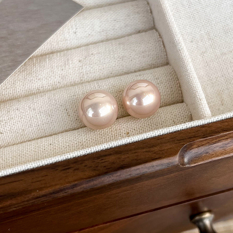 Simple And Light Luxury Fashion Champagne Pearl Earrings-Jewearrings