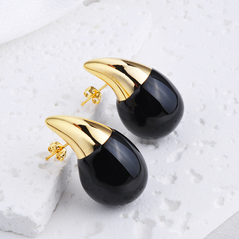 Women's Fashion Hollow Teardrop Stud Earrings-Jewearrings