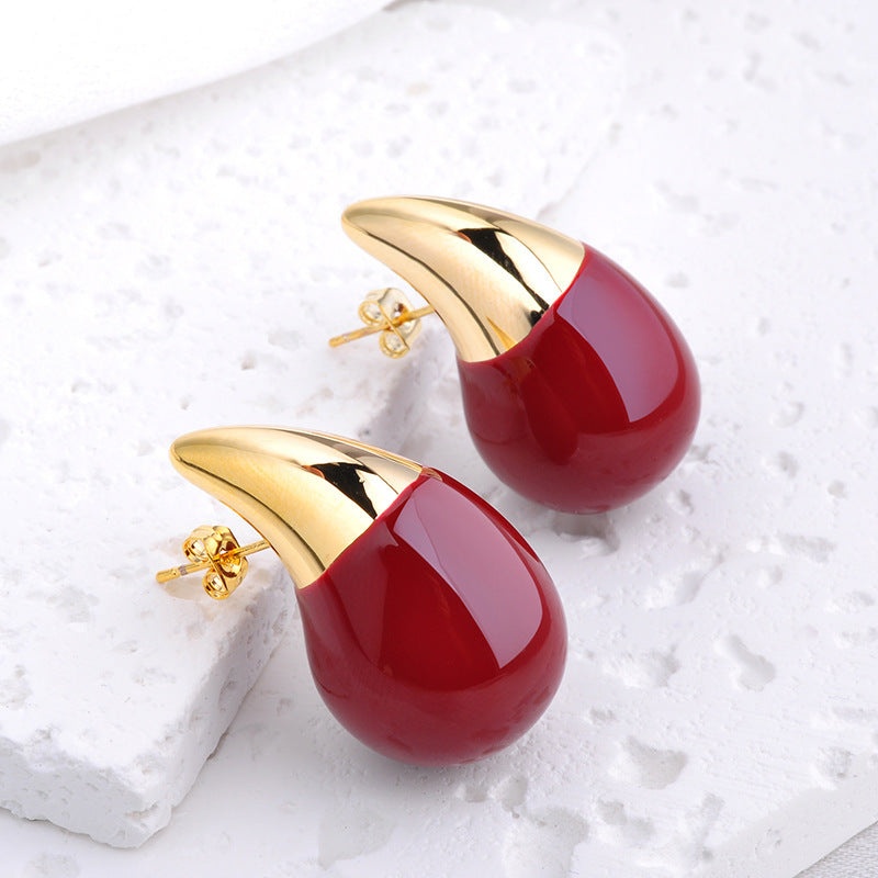 Women's Fashion Hollow Teardrop Stud Earrings-Jewearrings