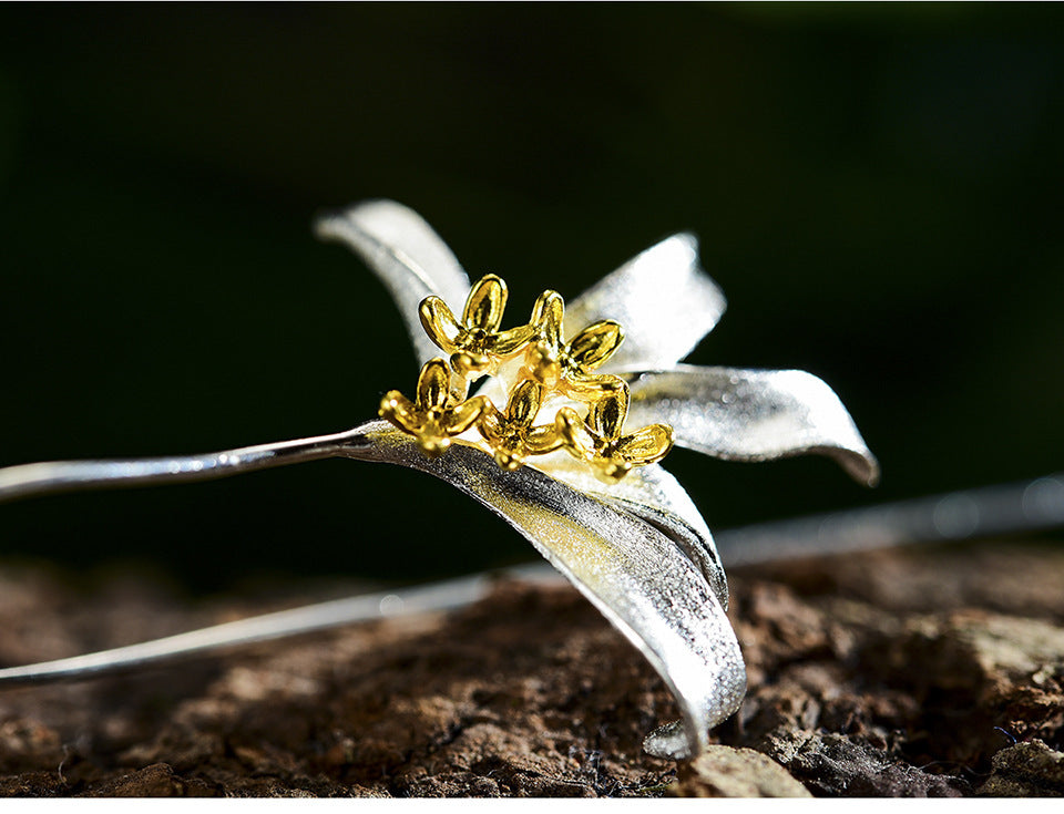 Osmanthus Fragrance Eardrops Sterling Silver S925 Women's Earrings-Jewearrings