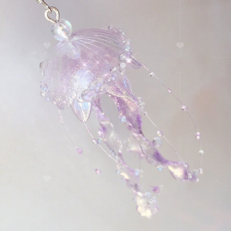 Creative Jellyfish Earrings Long Cute Ear Clip-Jewearrings