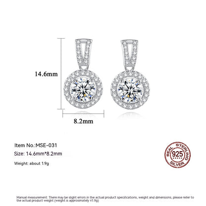 PAG & MAG Moissanite Earrings S925 Sterling Silver Stud Earrings-Jewearrings