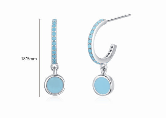 Sterling Silver Retro Enamel Earrings For Women-Jewearrings