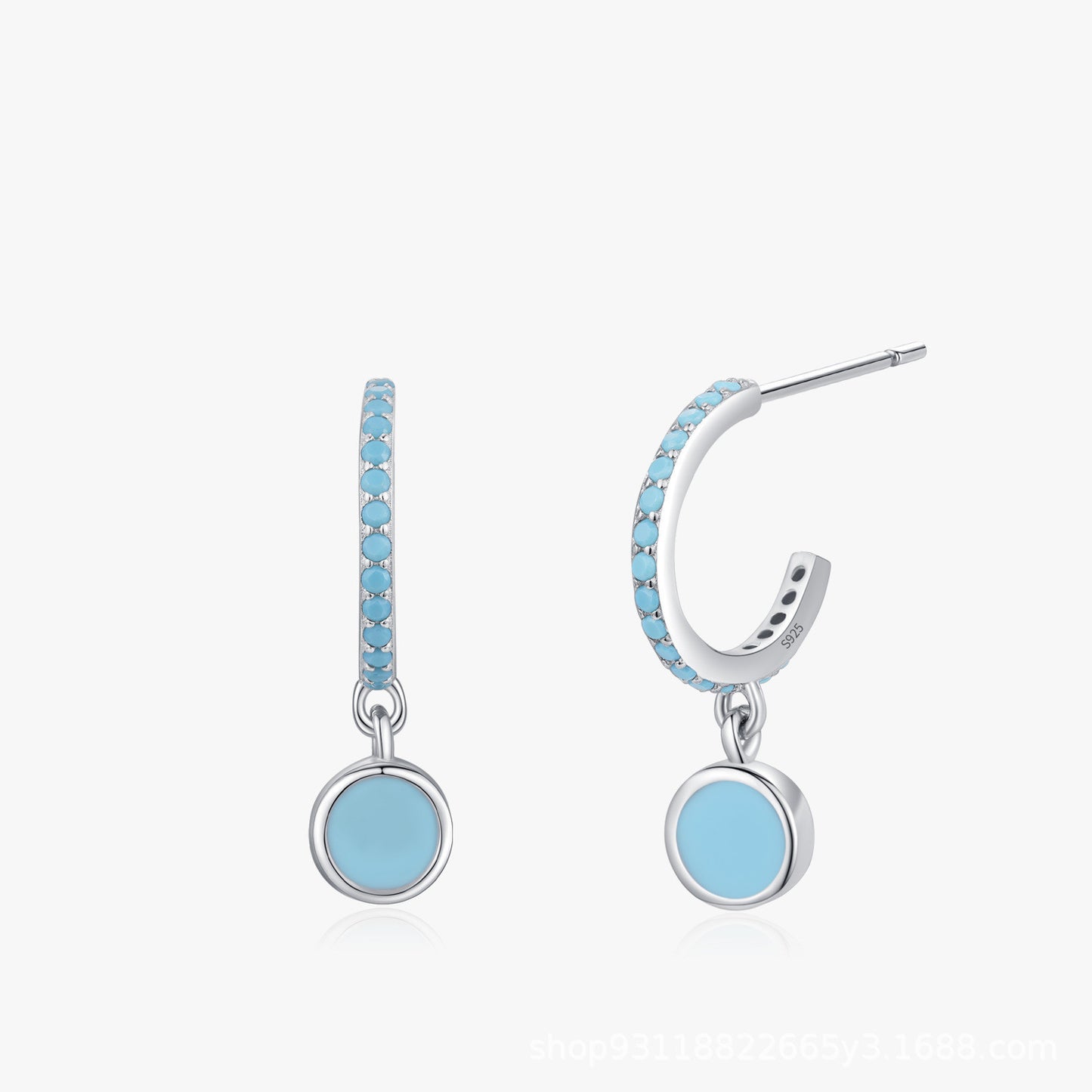 Sterling Silver Retro Enamel Earrings For Women-Jewearrings