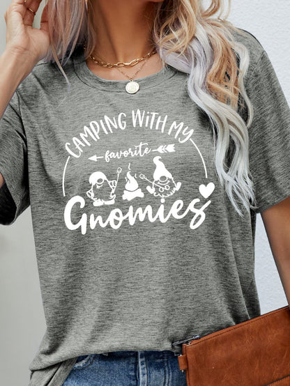 CAMPING WITH MY FAVORITE GNOMIES Graphic Tee-Jewearrings