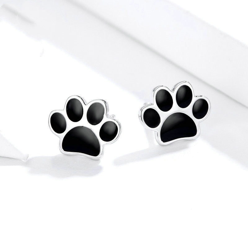 Cute pet claw ring stud earrings s925 sterling silver suit-Jewearrings