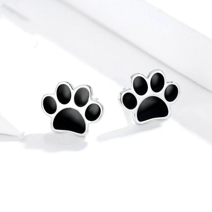 Cute pet claw ring stud earrings s925 sterling silver suit-Jewearrings