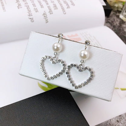 Pearl Flower Earrings Bow Tassel Earrings-Jewearrings